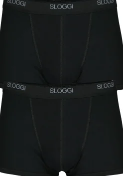 Sloggi Men Basic Short, heren boxers (2-pack), zwart