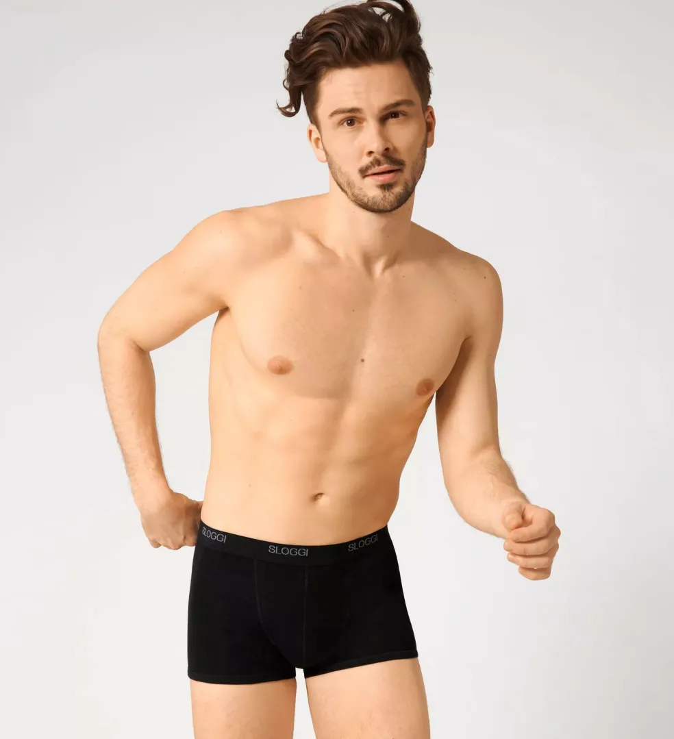 Sloggi Men Basic Short, heren boxershort korte pijp (1-pack), zwart