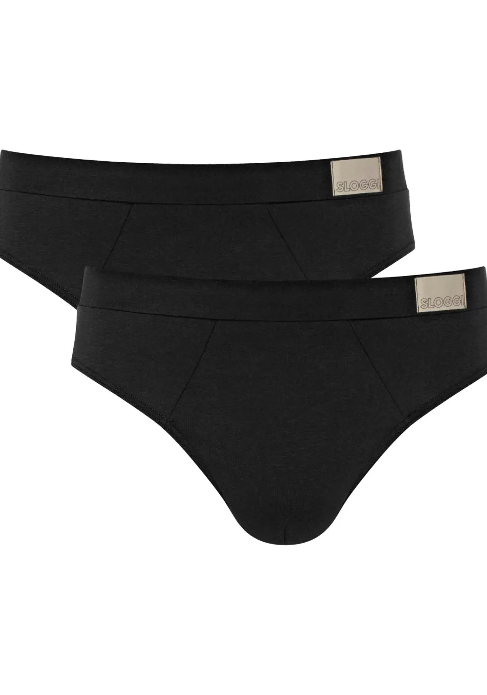 Sloggi Men GO Natural Brief, heren slip met smalle zijkanten (2-pack), zwart