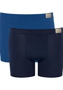 Sloggi Men GO Natural Short, heren boxershort korte pijp (2-pack), kobalt- en donkerblauw
