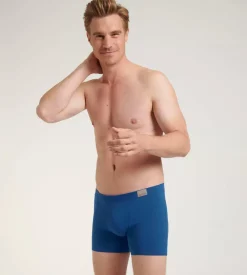 Sloggi Men GO Natural Short, heren boxershort korte pijp (2-pack), kobalt- en donkerblauw