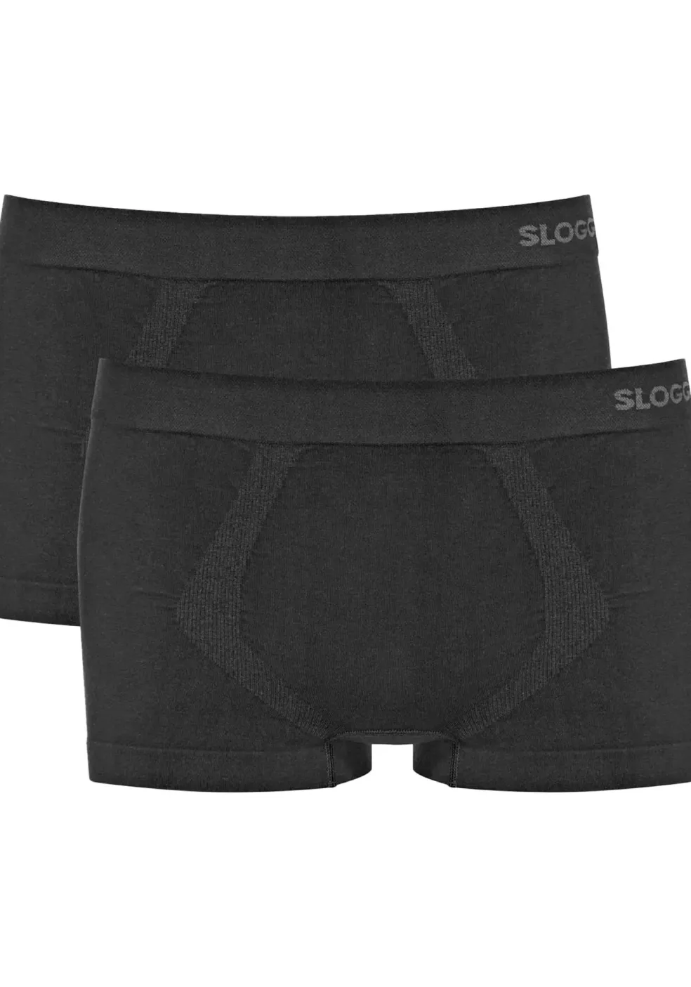 Sloggi Men GO Smooth Hipster, heren boxershort korte pijp (2-pack), zwart