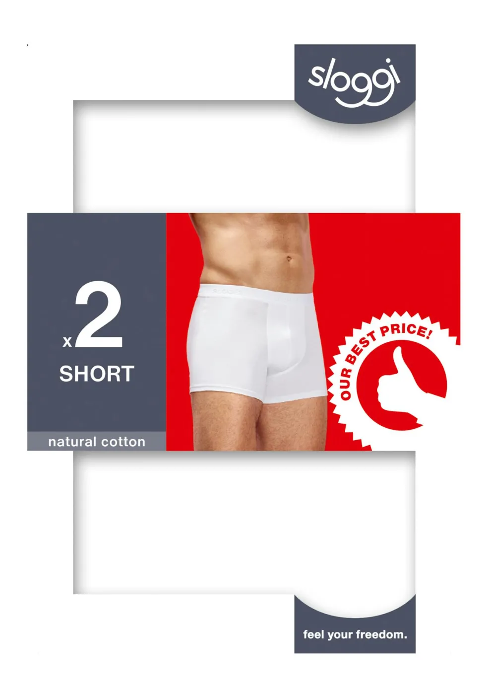 Sloggi Men 24/7 Short, heren boxers (2-pack), wit