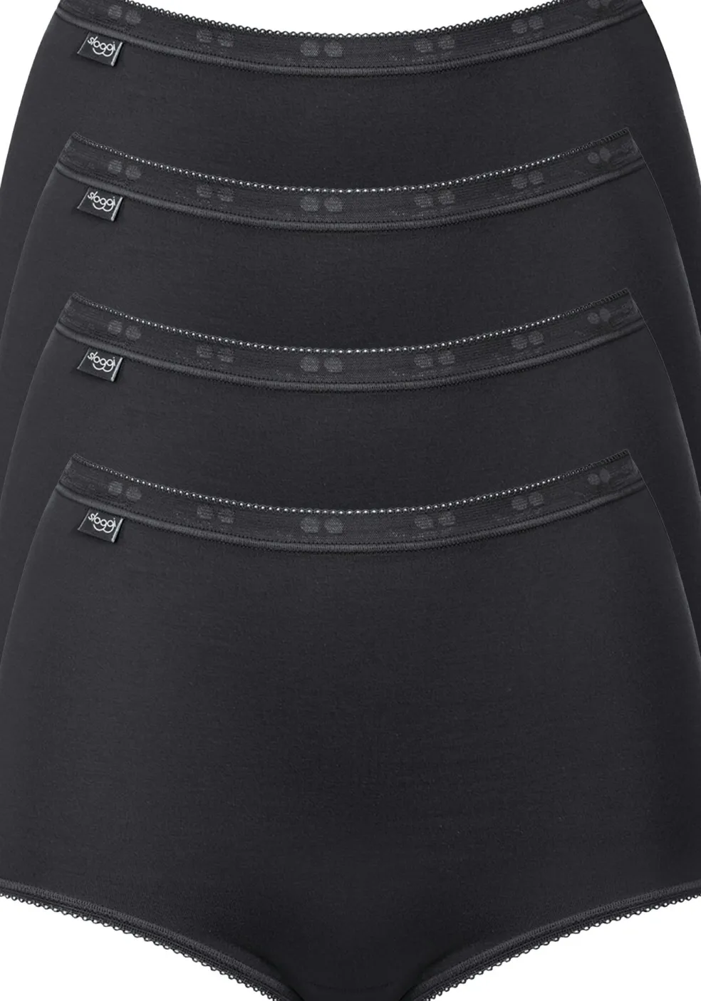 Sloggi Women Basic Maxi, dames maxi slip (4-Pack), zwart