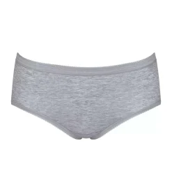 Sloggi Women Basic+ Midi (4-pack), dames slip, wit, grijs, lila, zwart