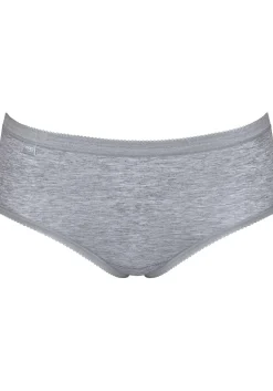 Sloggi Women Basic+ Midi (4-pack), dames slip, wit, grijs, roze, paars
