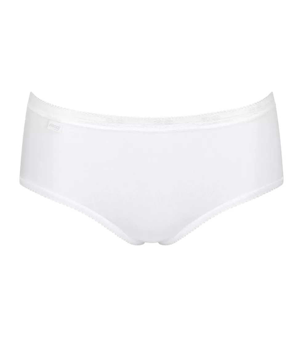 Sloggi Women Basic+ Midi (4-pack), dames slip, wit, grijs, zwart, beige