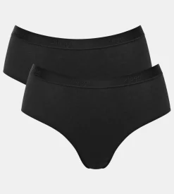 Sloggi Women GO Casual Midi (2-pack), dames slip, zwart