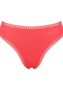 Sloggi Women GO Crush High leg (3-pack), dames slip, geel, oranjerood, print