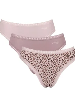 Sloggi Women GO Crush High leg (3-pack), dames slip, lichtroze, mauve, print