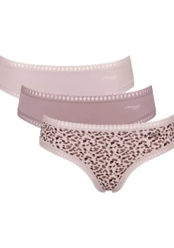 Sloggi Women GO Crush Hipster (3-pack), dames slip, lichtroze, mauve, print