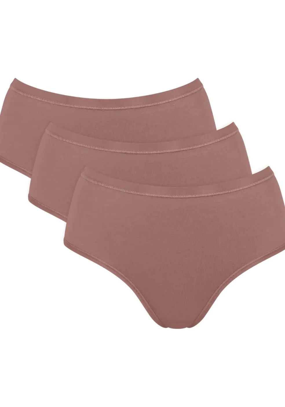 Sloggi Women GO Daily Cotton Midi (3-pack), dames slip, donkerbruin