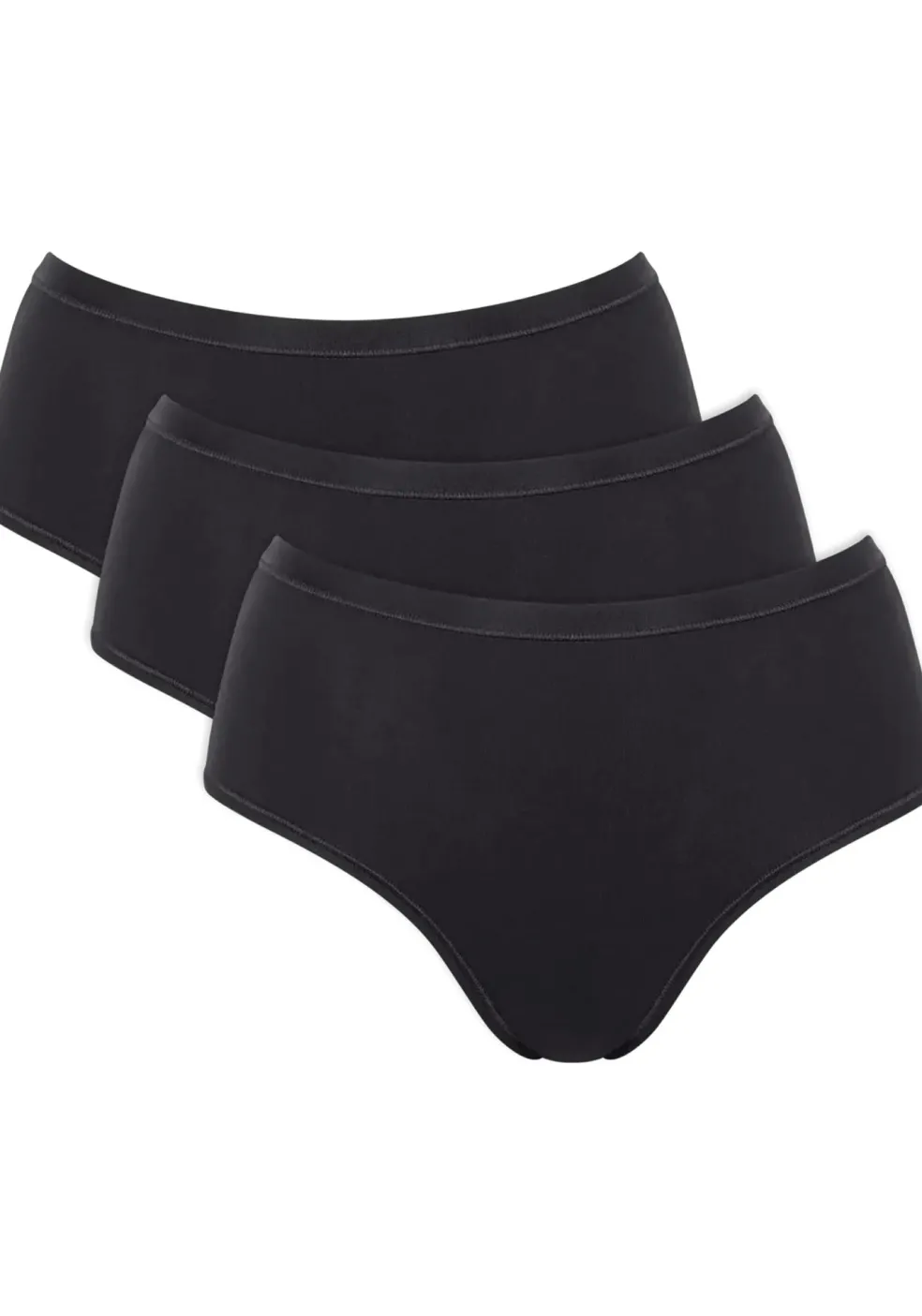 Sloggi Women GO Daily Cotton Midi (3-pack), dames slip, zwart