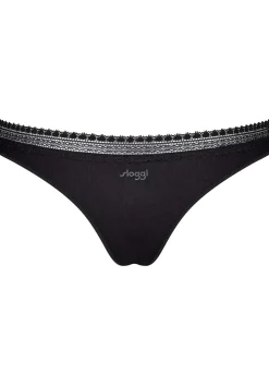 Sloggi Women GO Ribbed R Brazil (2-pack), dames slip, zwart