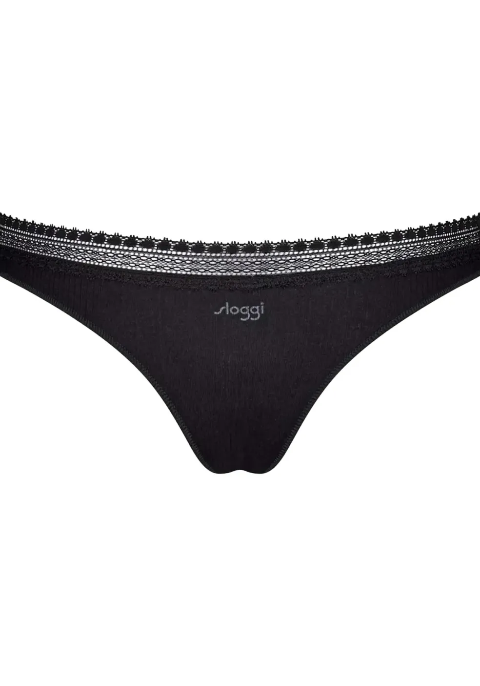 Sloggi Women GO Ribbed R Brazil (2-pack), dames slip, zwart