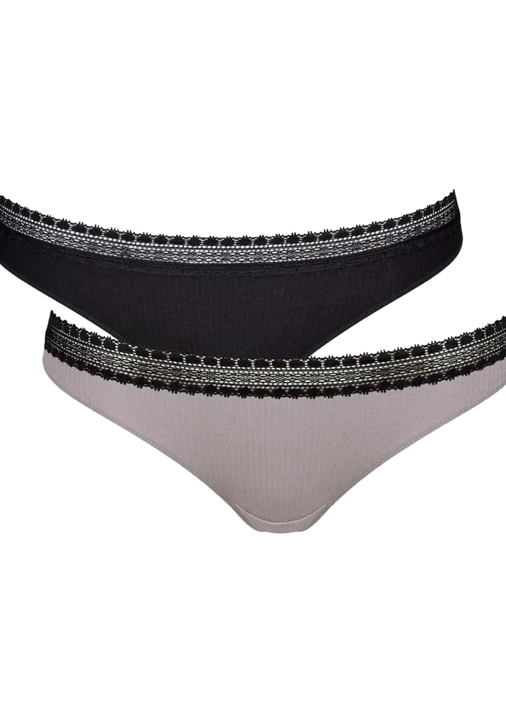 Sloggi Women GO Ribbed R Brazil (2-pack), dames slip, zwart
