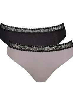Sloggi Women GO Ribbed R Tai (2-pack), dames slip, zwart
