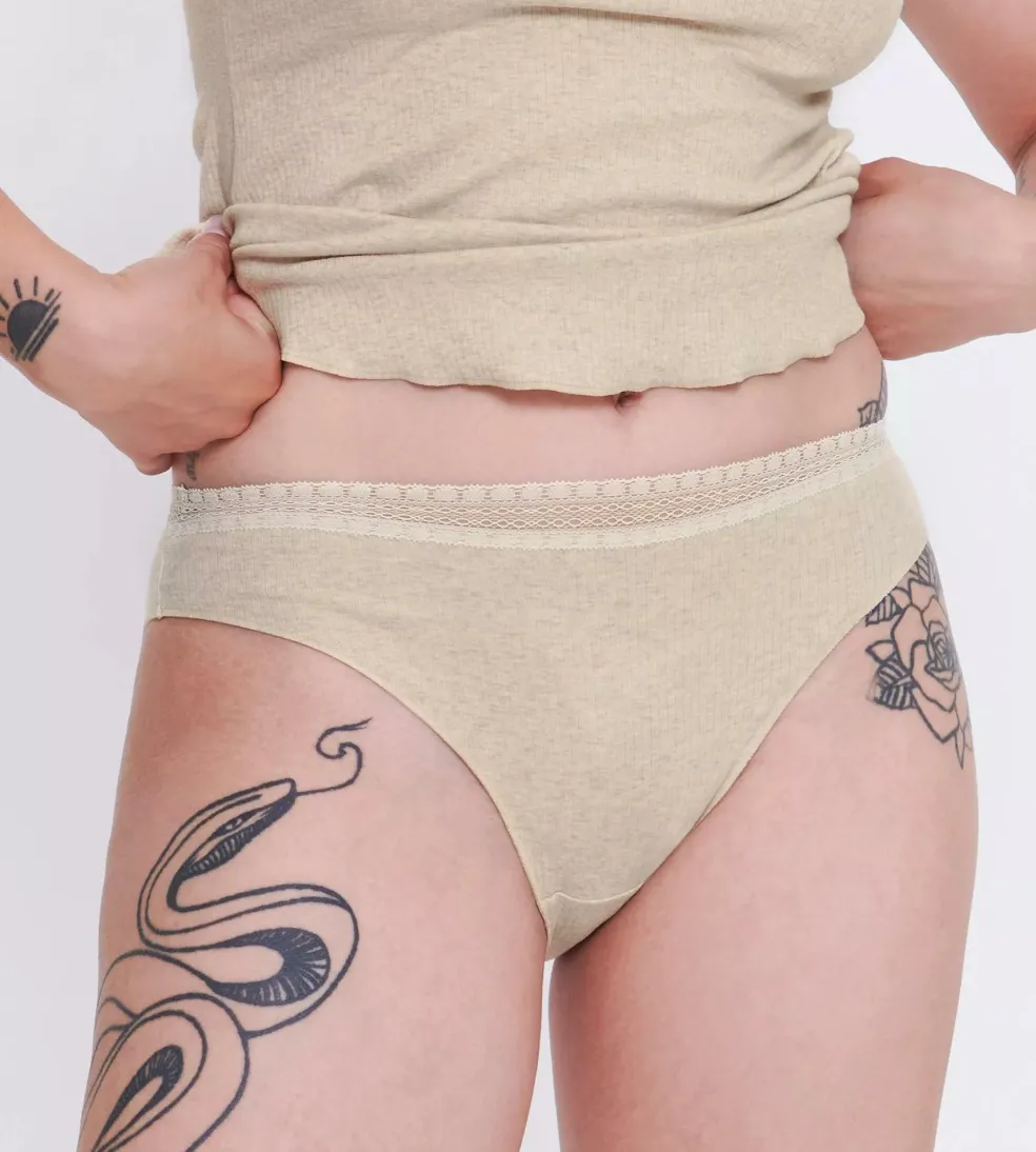 Sloggi Women GO Ribbed R Tai (2-pack), dames slip, beige melange