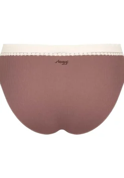 Sloggi Women GO Ribbed R Tai (2-pack), dames slip, lichtbruin en ecru