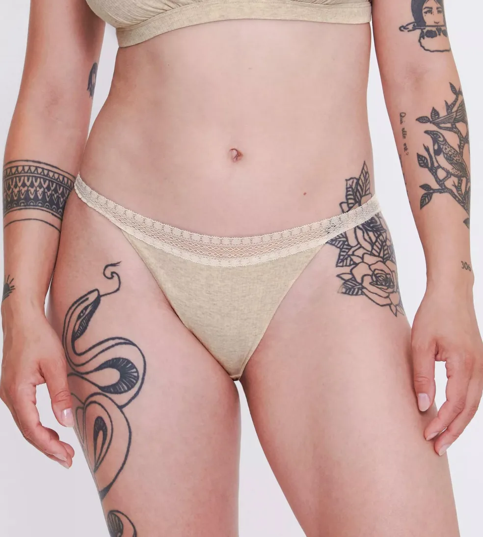 Sloggi Women GO Ribbed R Tanga (2-pack), dames slip, beige melange