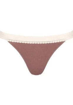 Sloggi Women GO Ribbed R Tanga (2-pack), dames slip, lichtbruin en ecru