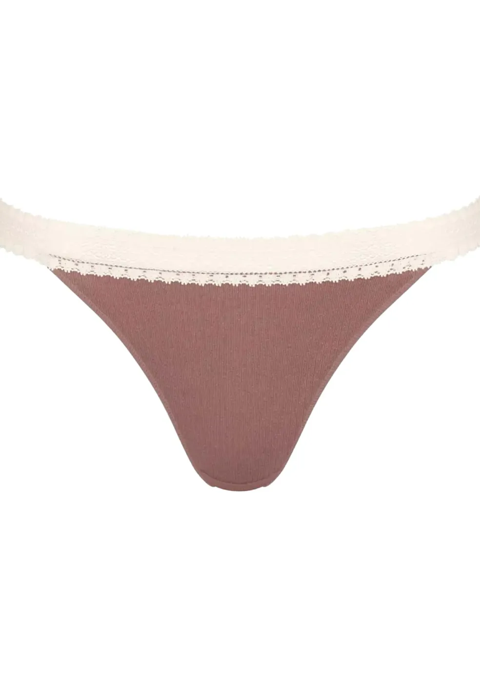 Sloggi Women GO Ribbed R Tanga (2-pack), dames slip, lichtbruin en ecru