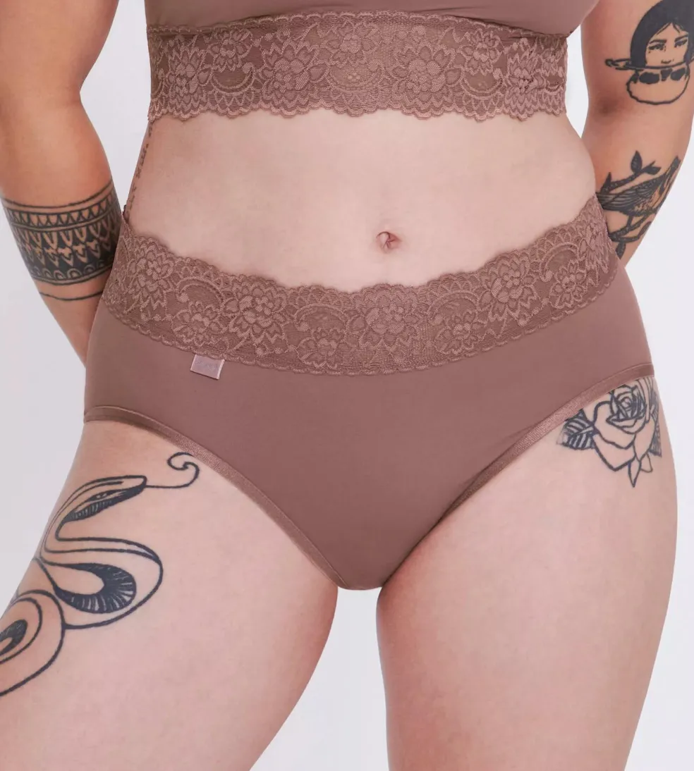 Sloggi Women Romance Midi (1-pack), dames slip, donkerbruin