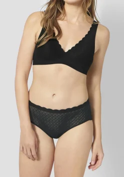 Sloggi Women ZERO Feel Lace High Waist Brief, hoge dames slip kant, zwart