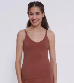Sloggi Women ZERO Feel 2.0 Spaghetti Top (1-pack), dames singlet, roestbruin
