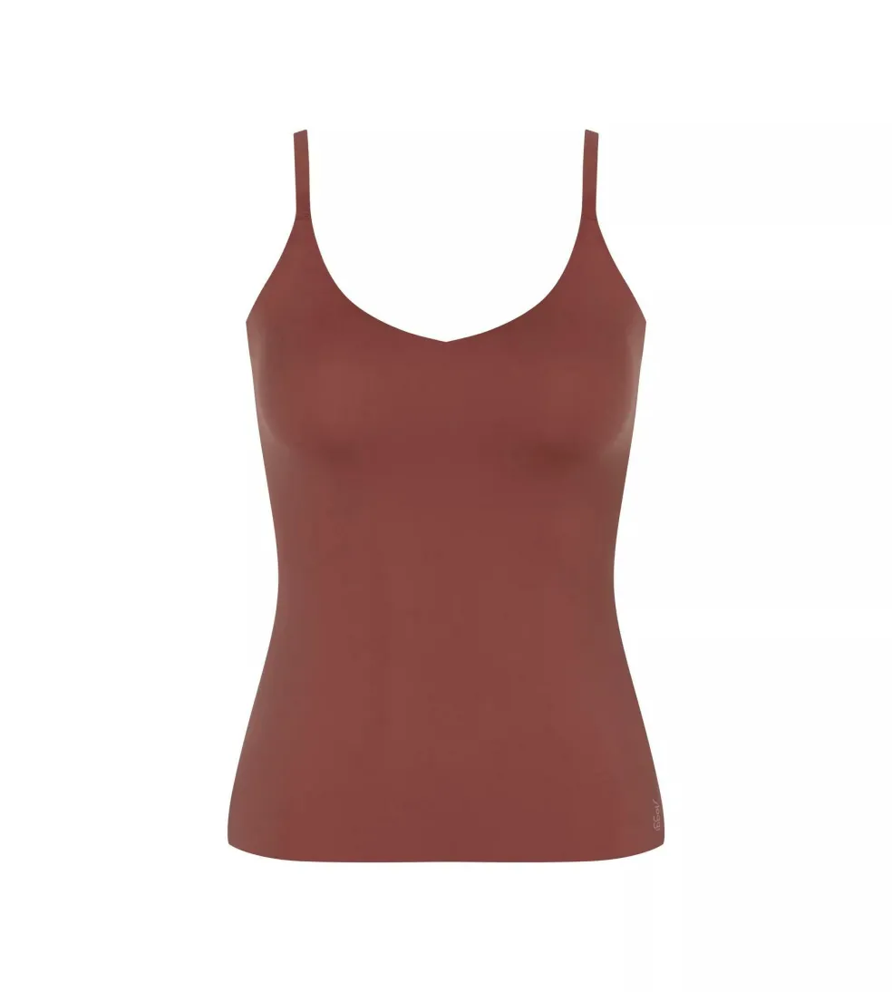Sloggi Women ZERO Feel 2.0 Spaghetti Top (1-pack), dames singlet, roestbruin