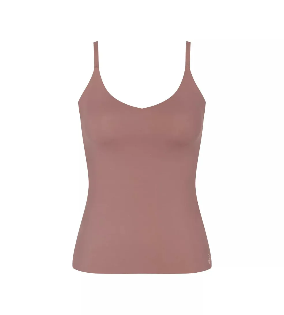 Sloggi Women ZERO Feel 2.0 Spaghetti Top (1-pack), dames singlet, donkerbruin