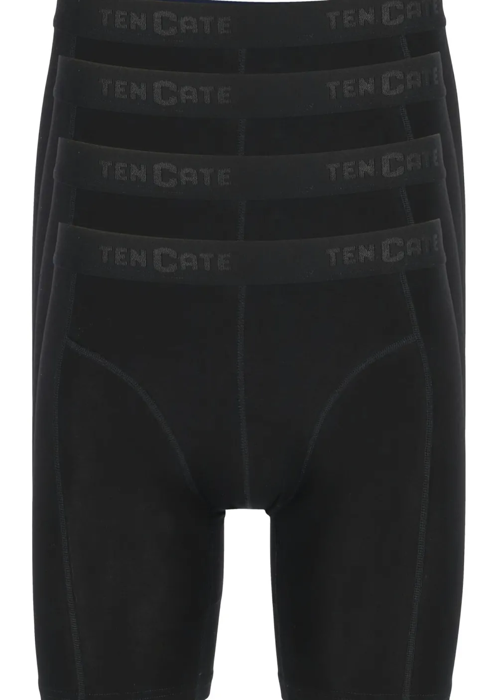 TEN CATE Basics men bamboo viscose long shorts (4-pack), heren boxers lange pijpen, zwart