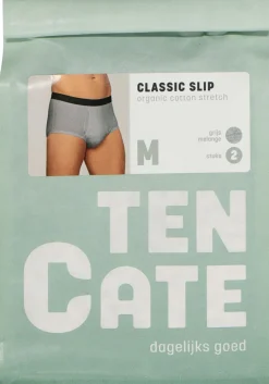 TEN CATE Basics men classic slip met gulp (2-pack), heren heupslips, grijs melange