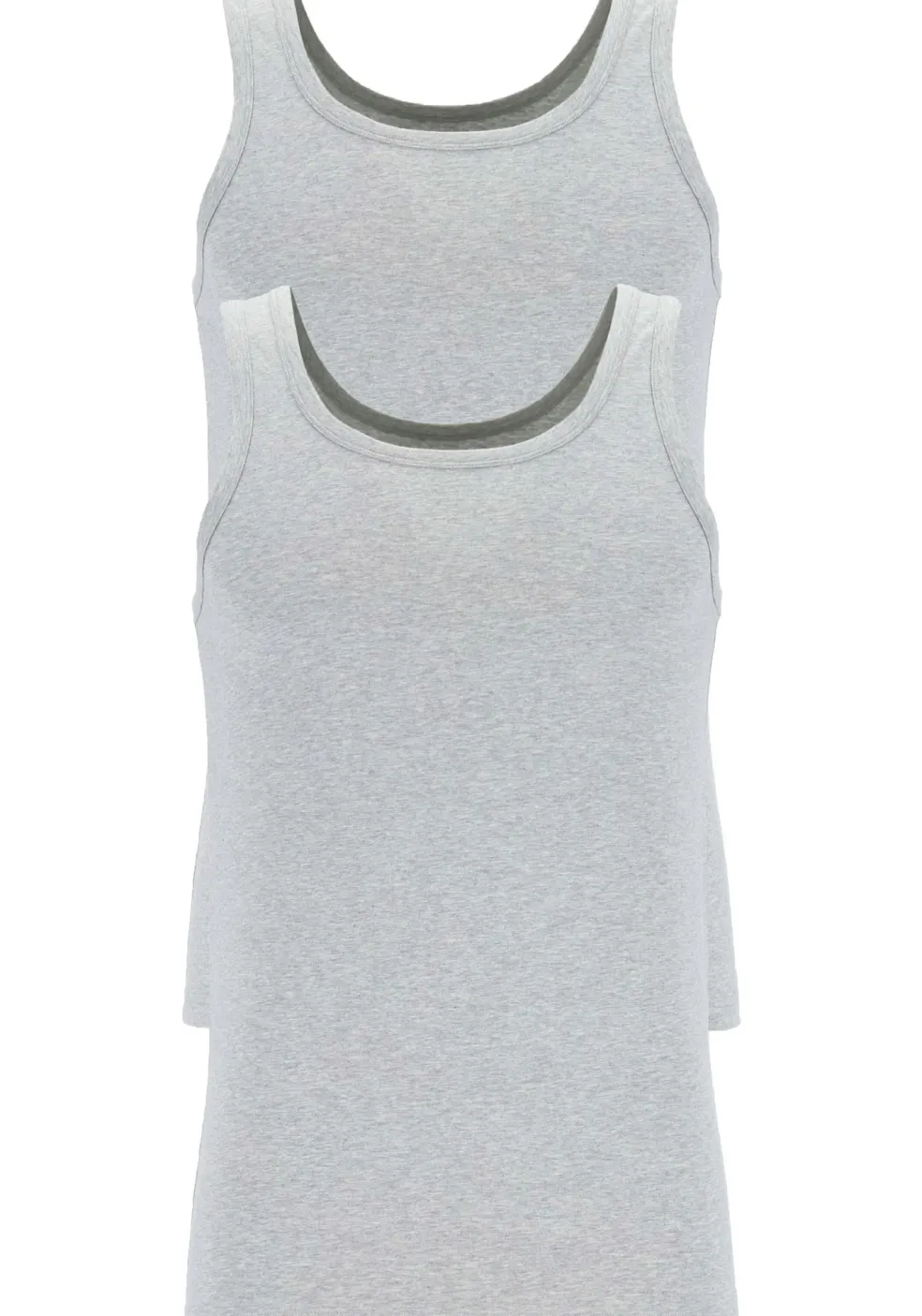 TEN CATE Basics men singlet (2-pack), heren hemden O-hals, grijs melange