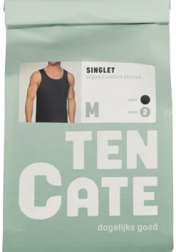 TEN CATE Basics men singlet (2-pack), heren hemden O-hals, zwart