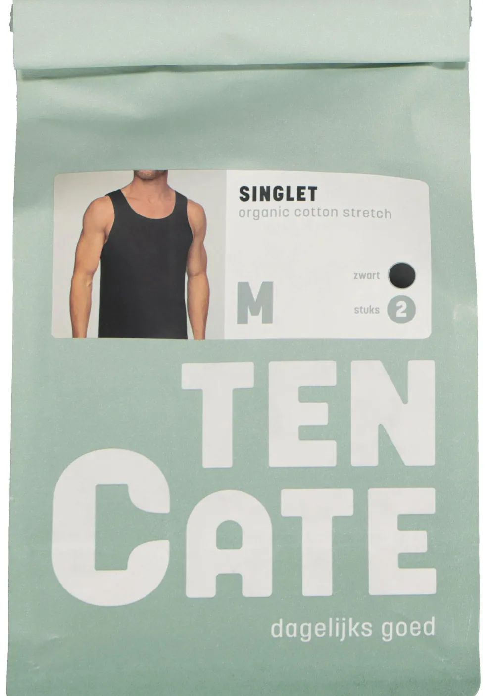 TEN CATE Basics men singlet (2-pack), heren hemden O-hals, zwart