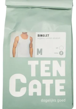 TEN CATE Basics men singlet (2-pack), heren hemden O-hals, wit