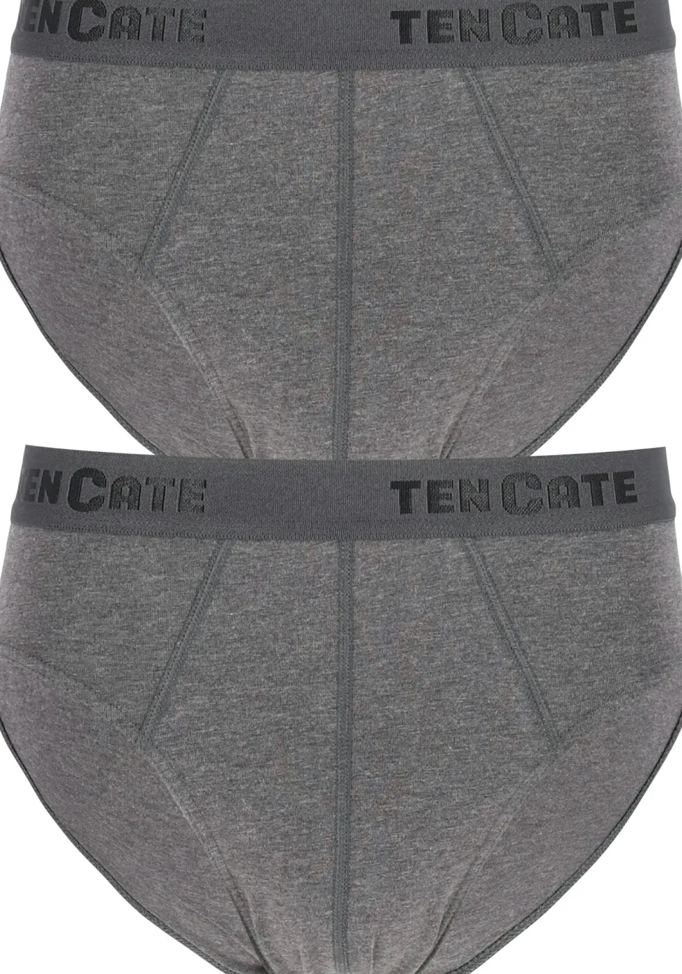 TEN CATE Basics men slip (2-pack), heren sportslips, antraciet grijs melange