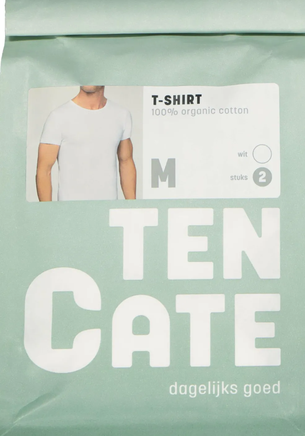 TEN CATE Basics men T-shirt (2-pack), heren T-shirts O-hals, wit