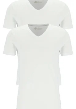TEN CATE Basics men T-shirt (2-pack), heren T-shirts V-hals, wit