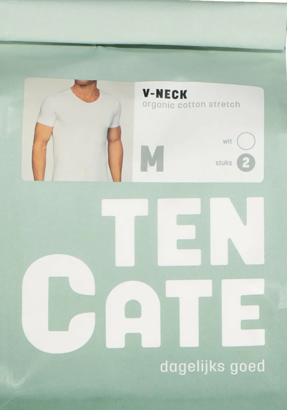 TEN CATE Basics men T-shirt (2-pack), heren T-shirts V-hals, wit