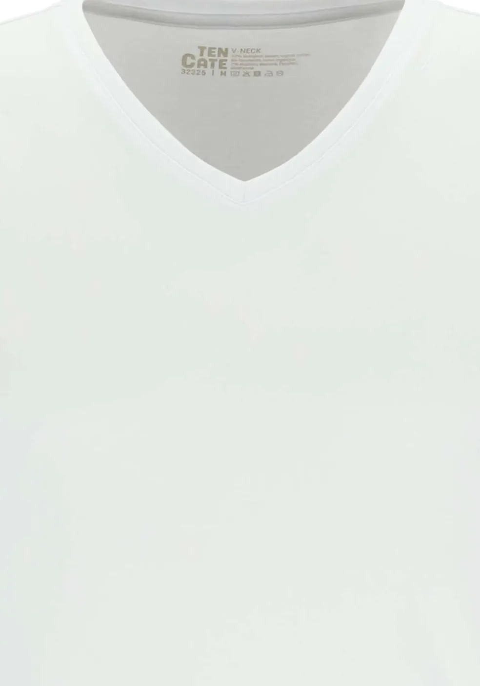 TEN CATE Basics men T-shirt (2-pack), heren T-shirts V-hals, wit