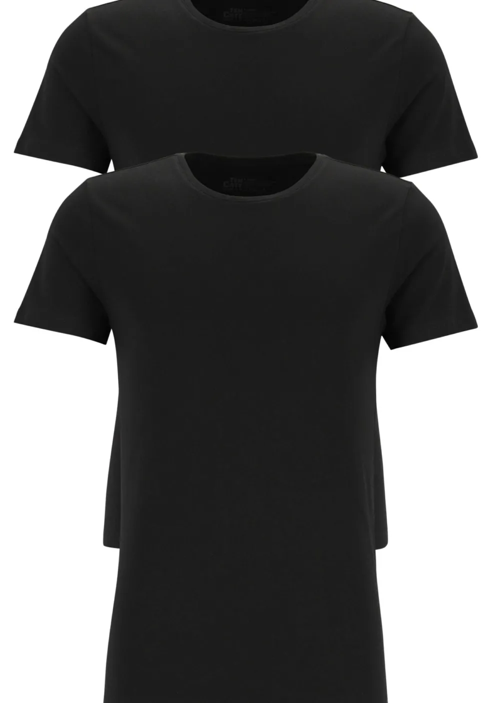 TEN CATE Basics men T-shirt (2-pack), heren T-shirts O-hals, zwart