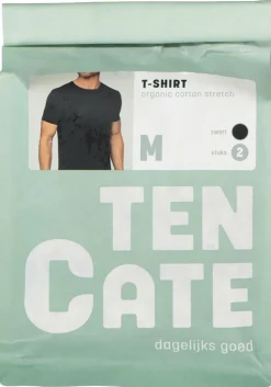 TEN CATE Basics men T-shirt (2-pack), heren T-shirts O-hals, zwart