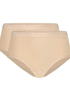 TEN CATE Basics women midi (2-pack), dames slip middelhoge taille, beige