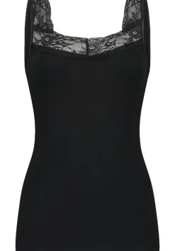 TEN CATE Basics women singlet met kant (1-pack), dames singlet, zwart