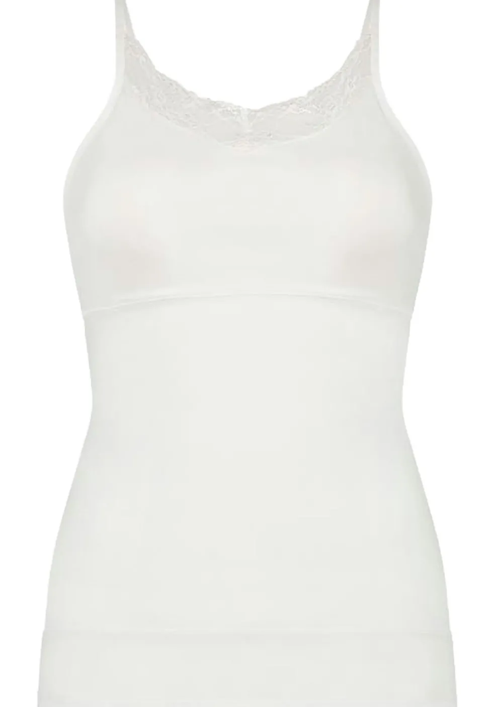 TEN CATE Basics women spaghetti top shape met kant (1-pack), dames singlet, wit