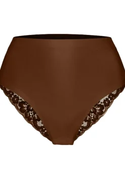 TEN CATE Secrets Lace women high waist brazilian met kant (1-pack), dames slip hoge taille, kokosnoot