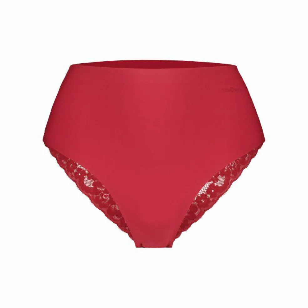TEN CATE Secrets Lace women high waist brazilian met kant (1-pack), dames slip hoge taille, rood