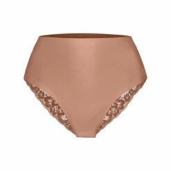 TEN CATE Secrets Lace women high waist brazilian met kant (1-pack), dames slip hoge taille, roze bruin